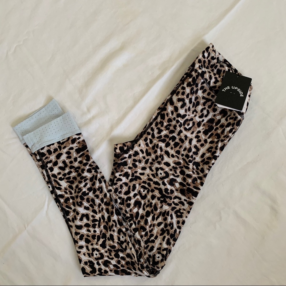 The Upside 7/8 water leopard leggings NWT